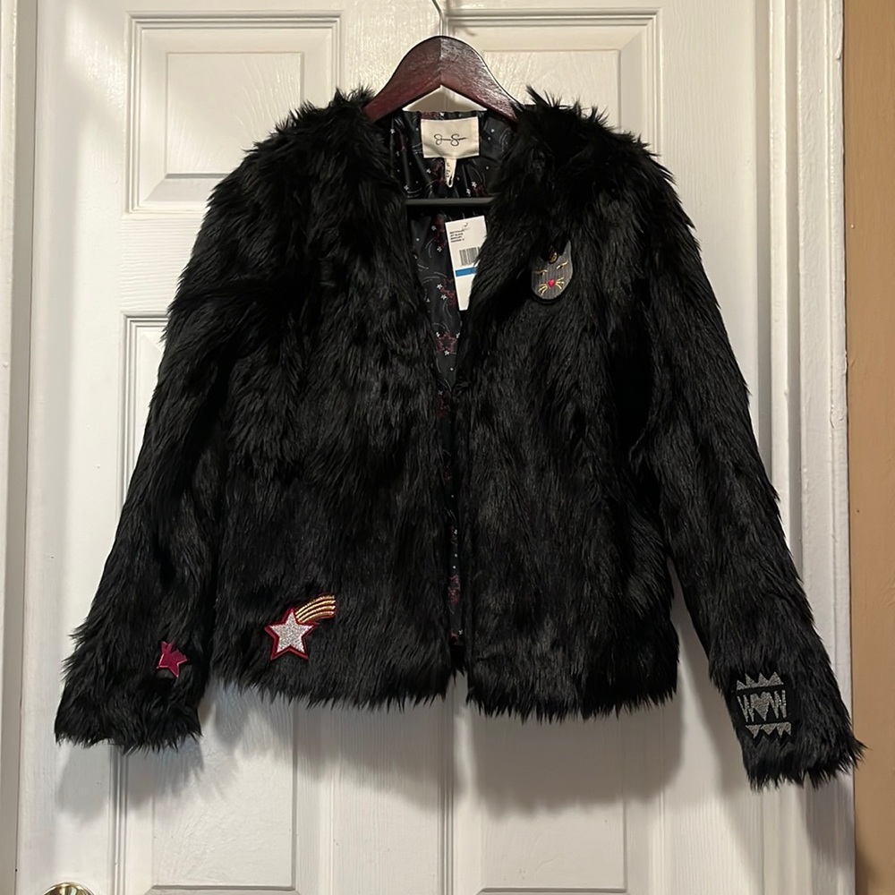 Fuzzy Black Jessica Simpson (Big Girls) Jacket